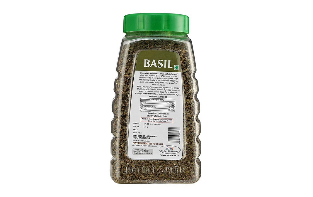 NatureSmith Basil    Plastic Jar  125 grams